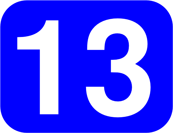 13 Clip Art Blue Rounded Rectangle With Number 13 Clip - Imagenes Del Numero 13 (1140x936)