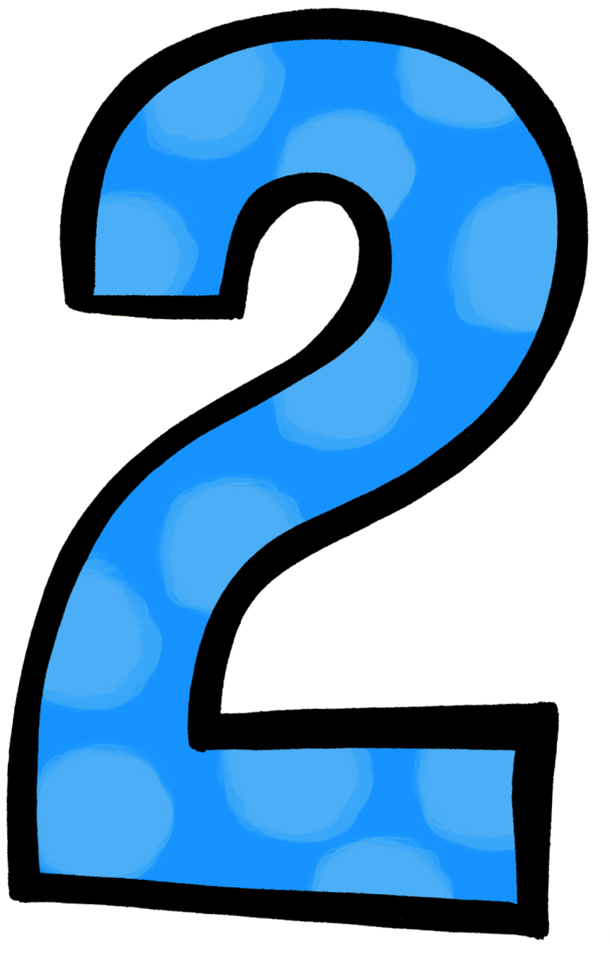 Birthday Cliparts Number - Blue Polka Dot Number 2 (919x1460)