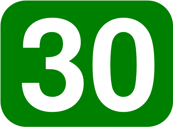 Free Vector Green Rounded Rectangle With Number 30 - Number 30 Green (600x477)