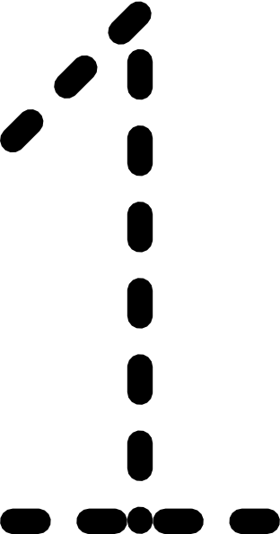 Numbers Tracing Clip Art Free Vector 4vector - Number 1 To Trace (312x596)