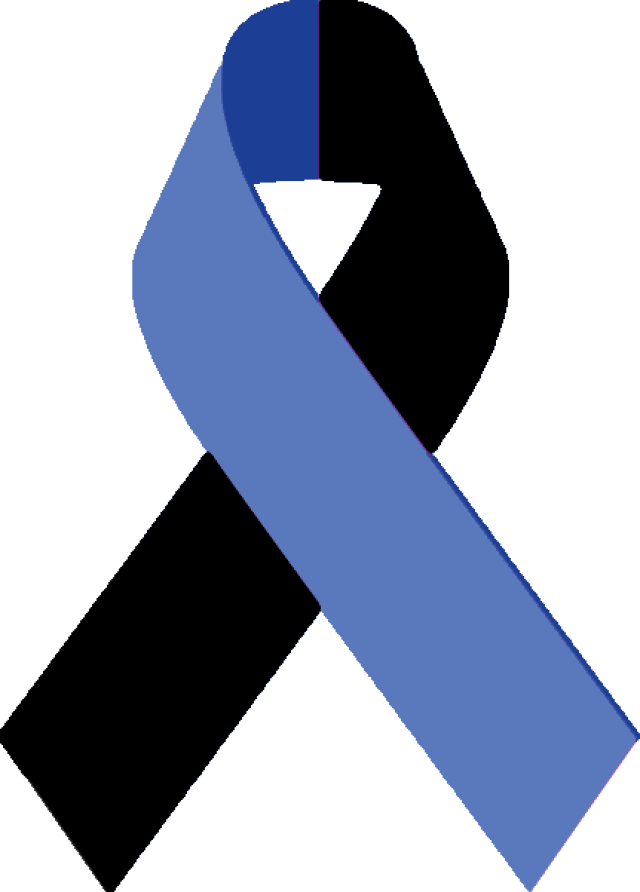 Blue Number 1 Clip Art - Blue And Black Awareness Ribbon (640x892)