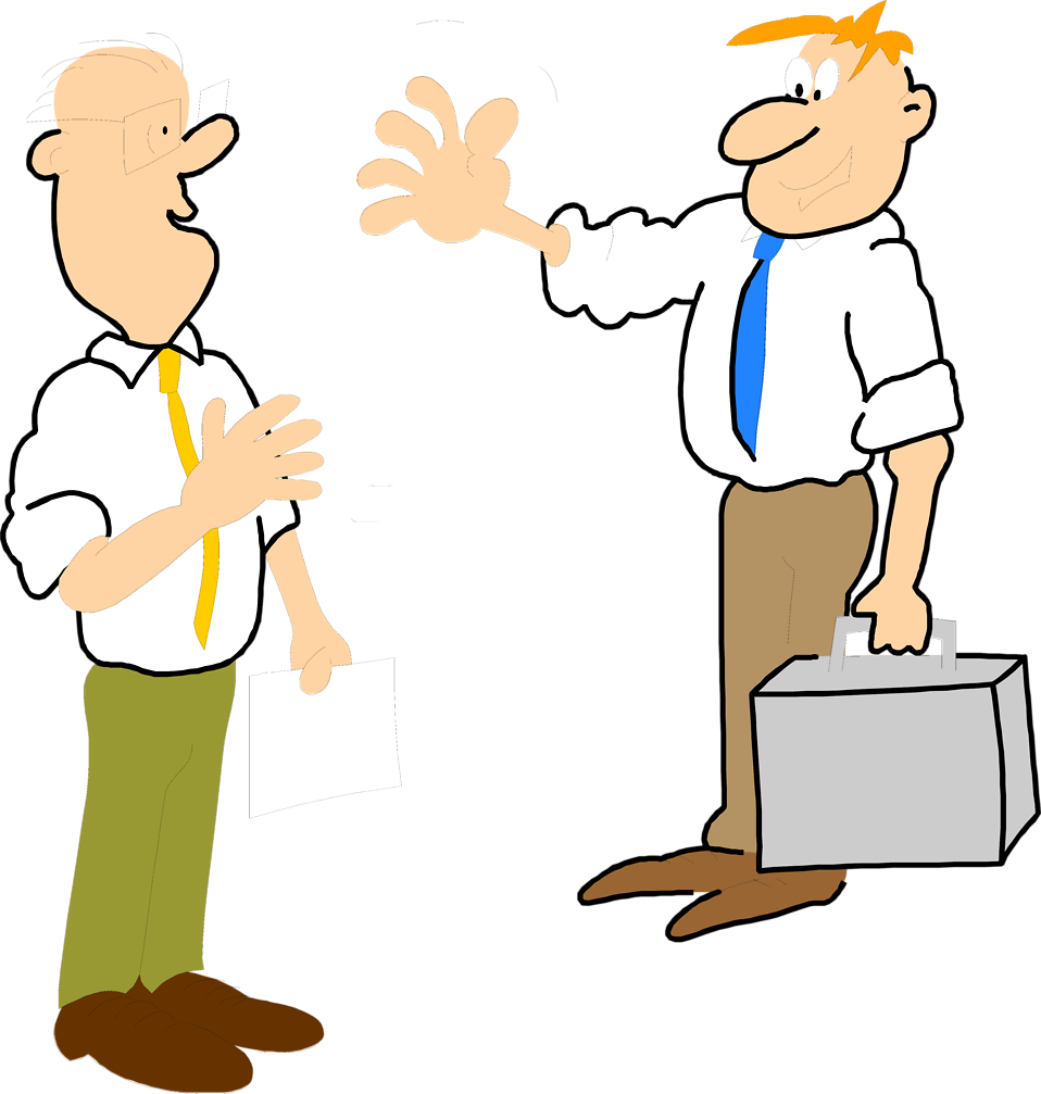 People Greeting Each Other Clipart - Greeting Cartoon Png (958x1007)
