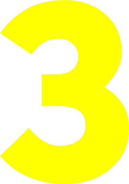 Three Clip Art - Yellow Number 3 Png (420x597)
