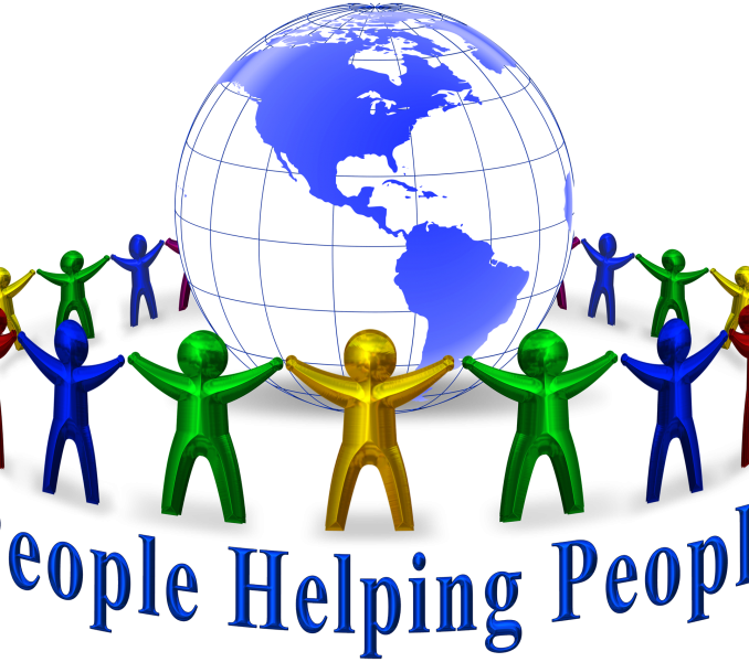Free Clipart Helping Others - Mmm Together We Change The World (678x600)