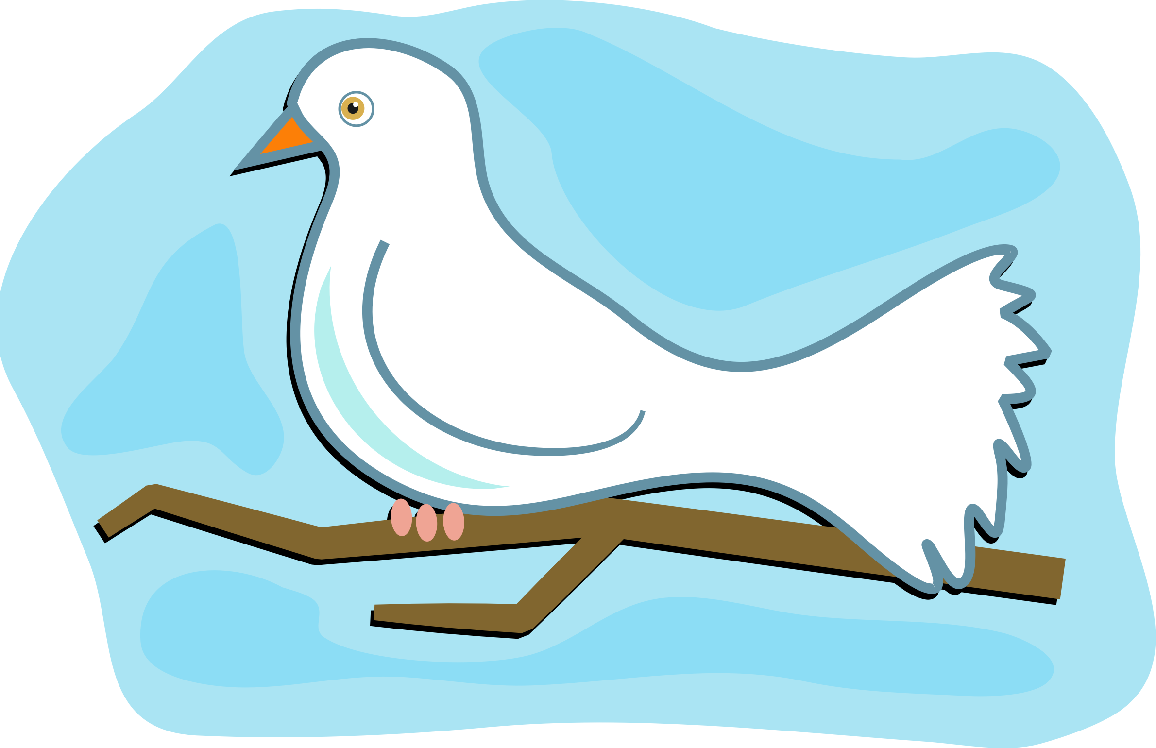 White Dove Clipart Cartoon - Dove Clipart (2380x1540)