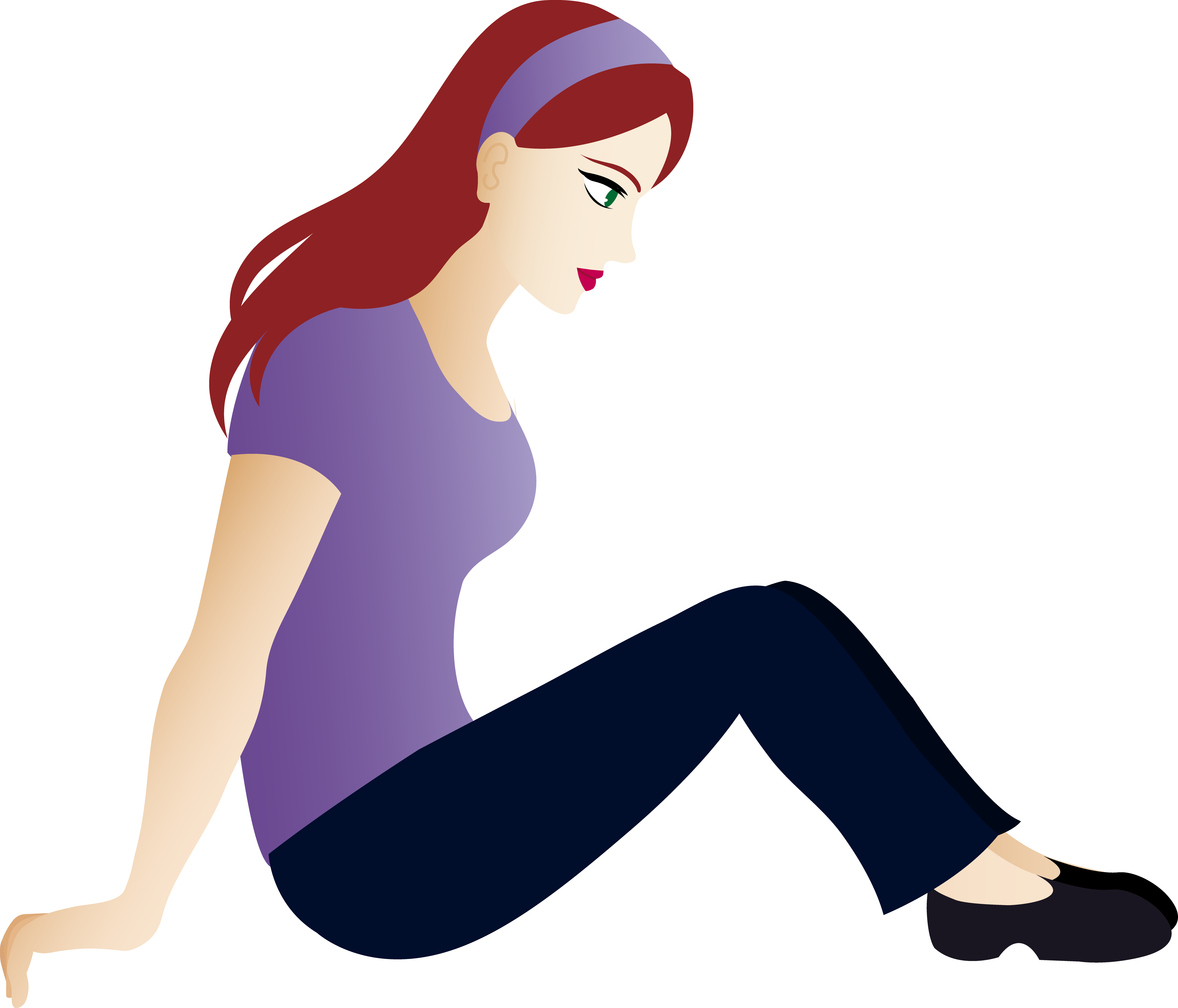 Clipart - Cartoon Girl With Brown Hair (5009x4289)