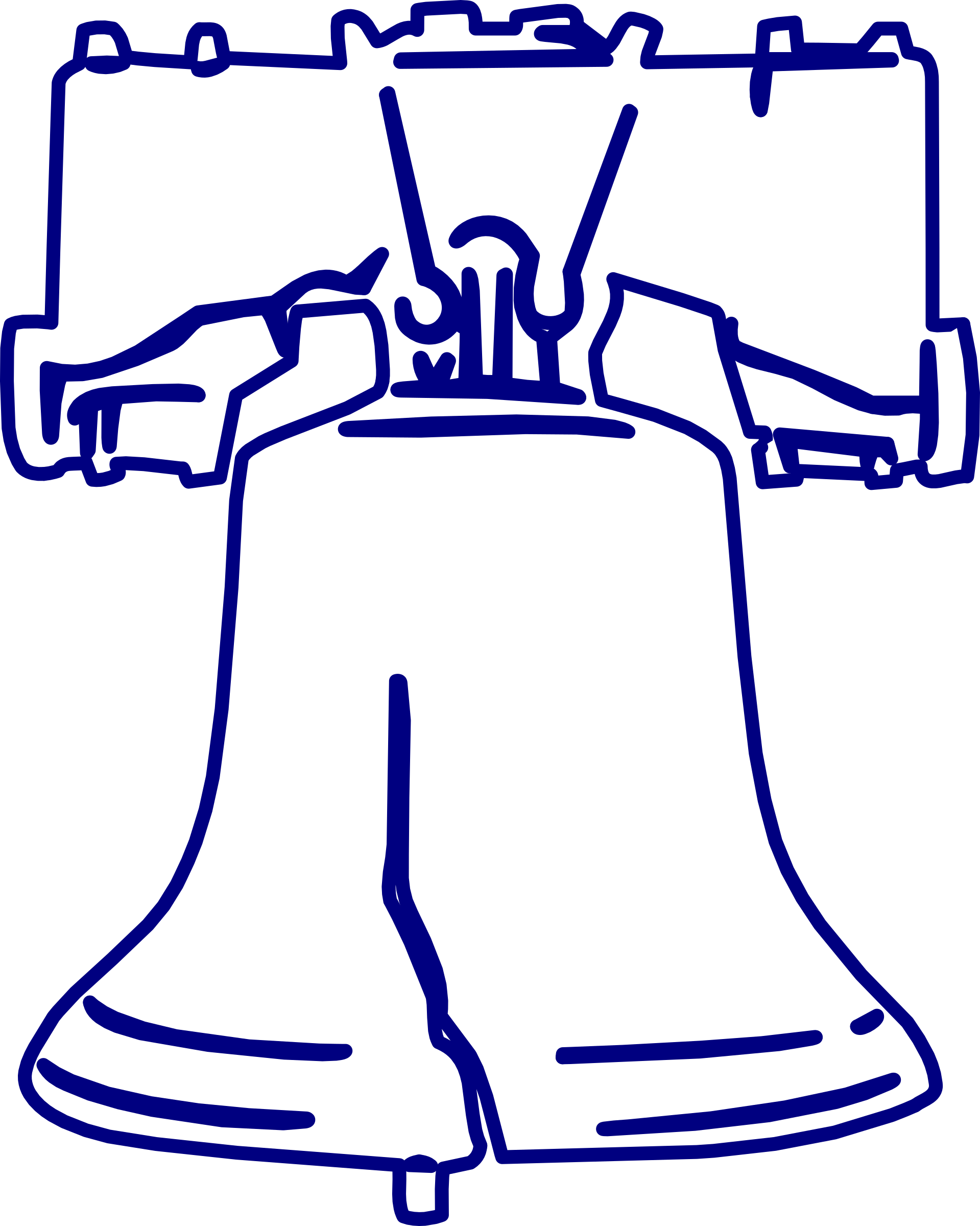 Other Popular Clip Arts - Liberty Bell Coloring Page (1919x2400)