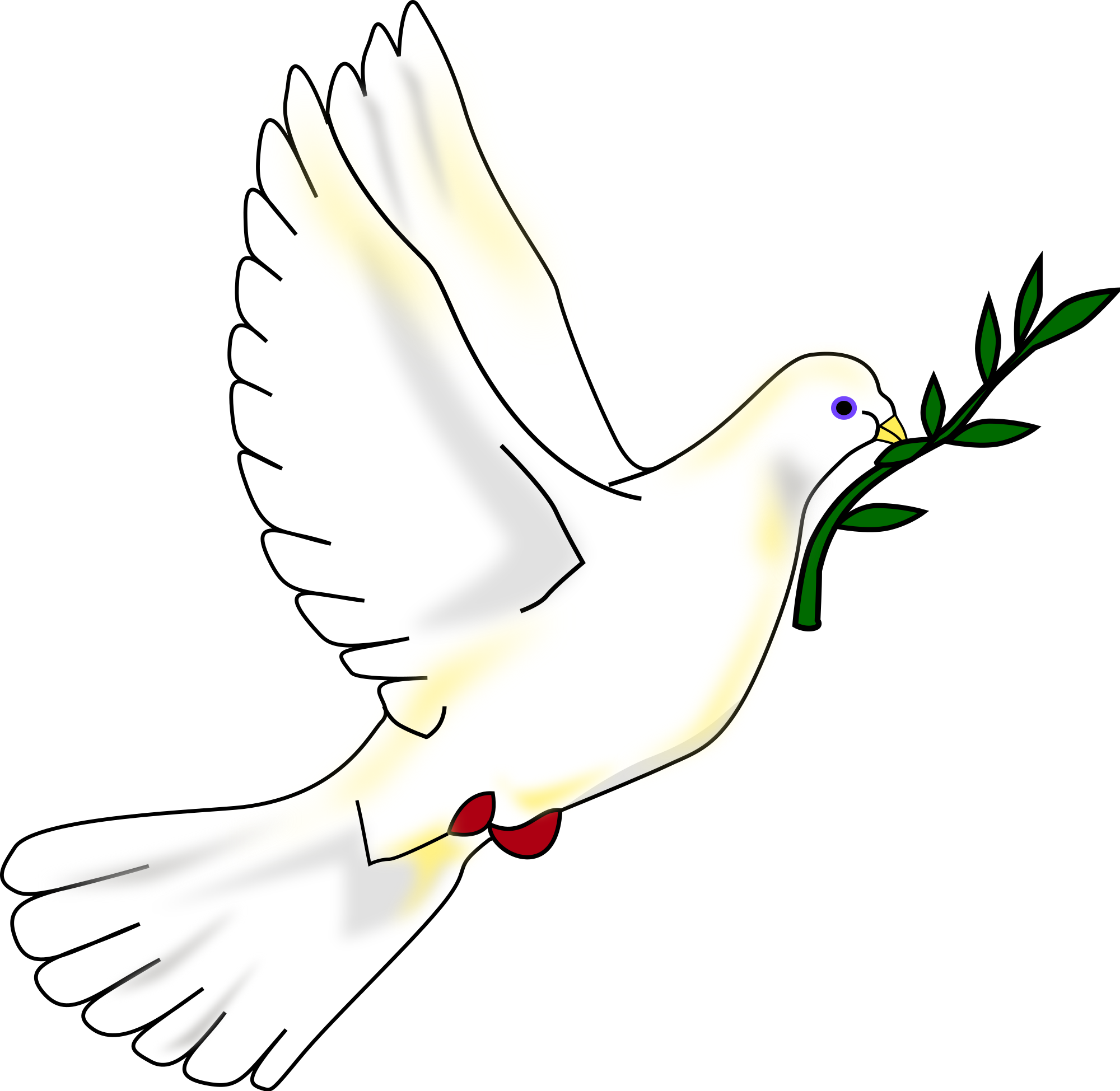 Peace White Dove With Olive Branch Clipart - Simbolo De La Paz (2000x1949)