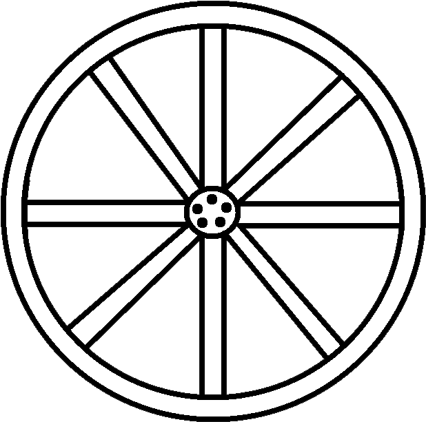 Western - Wagon Wheel Clipart (638x625)