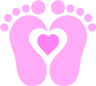 Baby Shower Animal Clip Art Baby Shower Invitations - Pink Baby Foot Print (469x296)