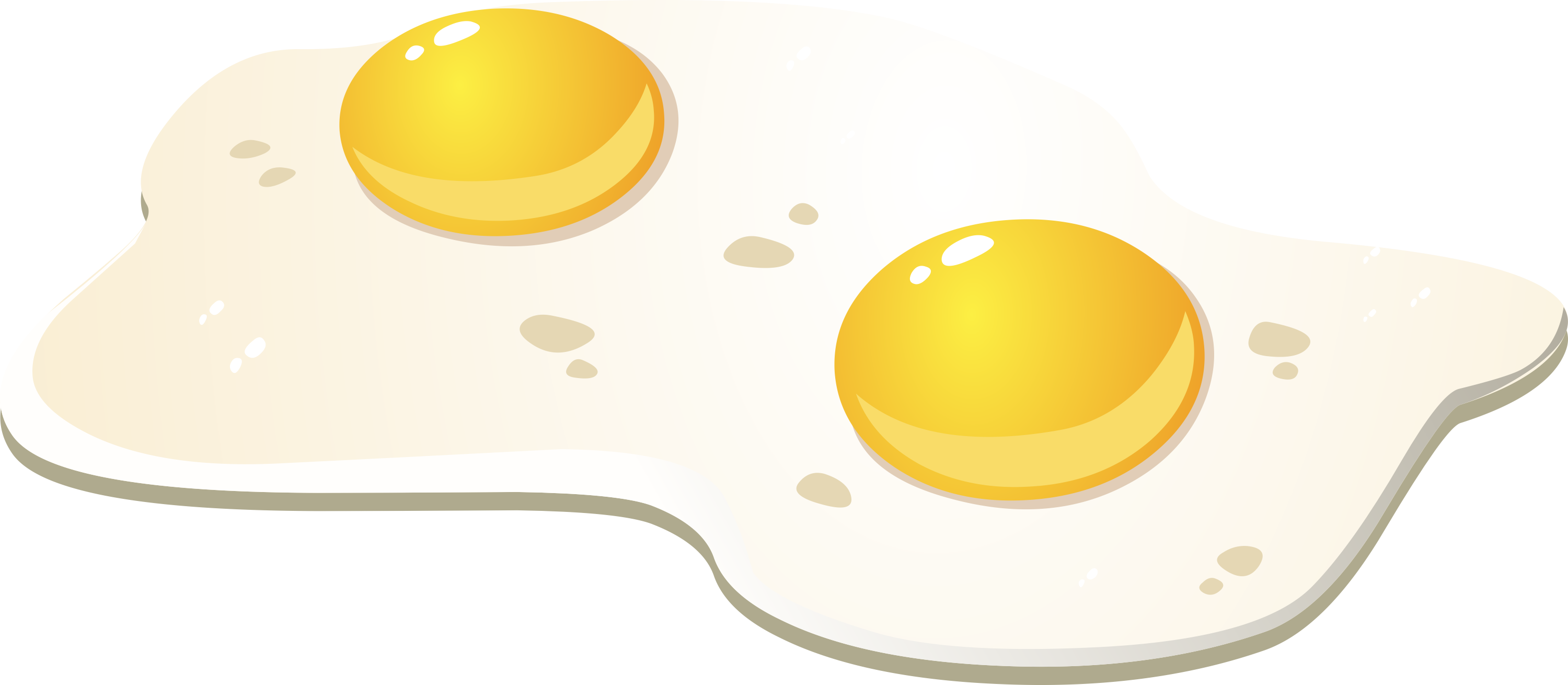 Free Two Fried Eggs Clip Art - Fried Eggs Vector Png (3000x1310)