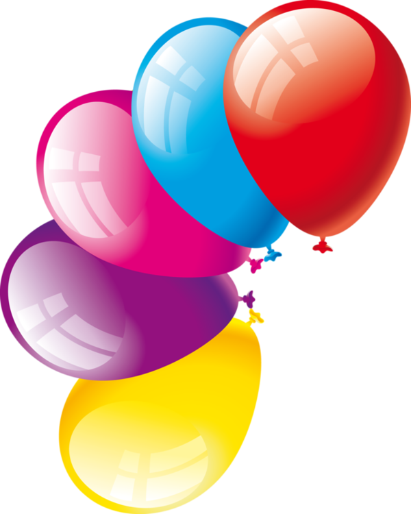 Birthday Clipartcard - Globos .png (600x750)