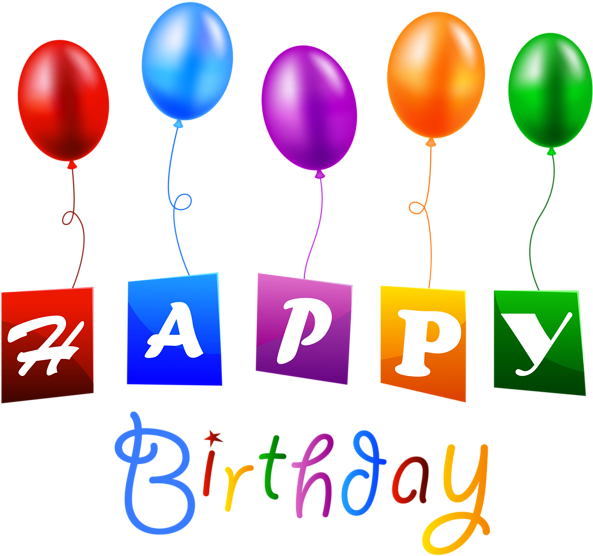 Happy Birthday With Balloons Png Clipart Image Happy - Happy Birthday Balloons Png (600x561)
