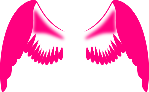 Pink Angel Cliparts - Pink Angel Wings Clip Art (600x372)