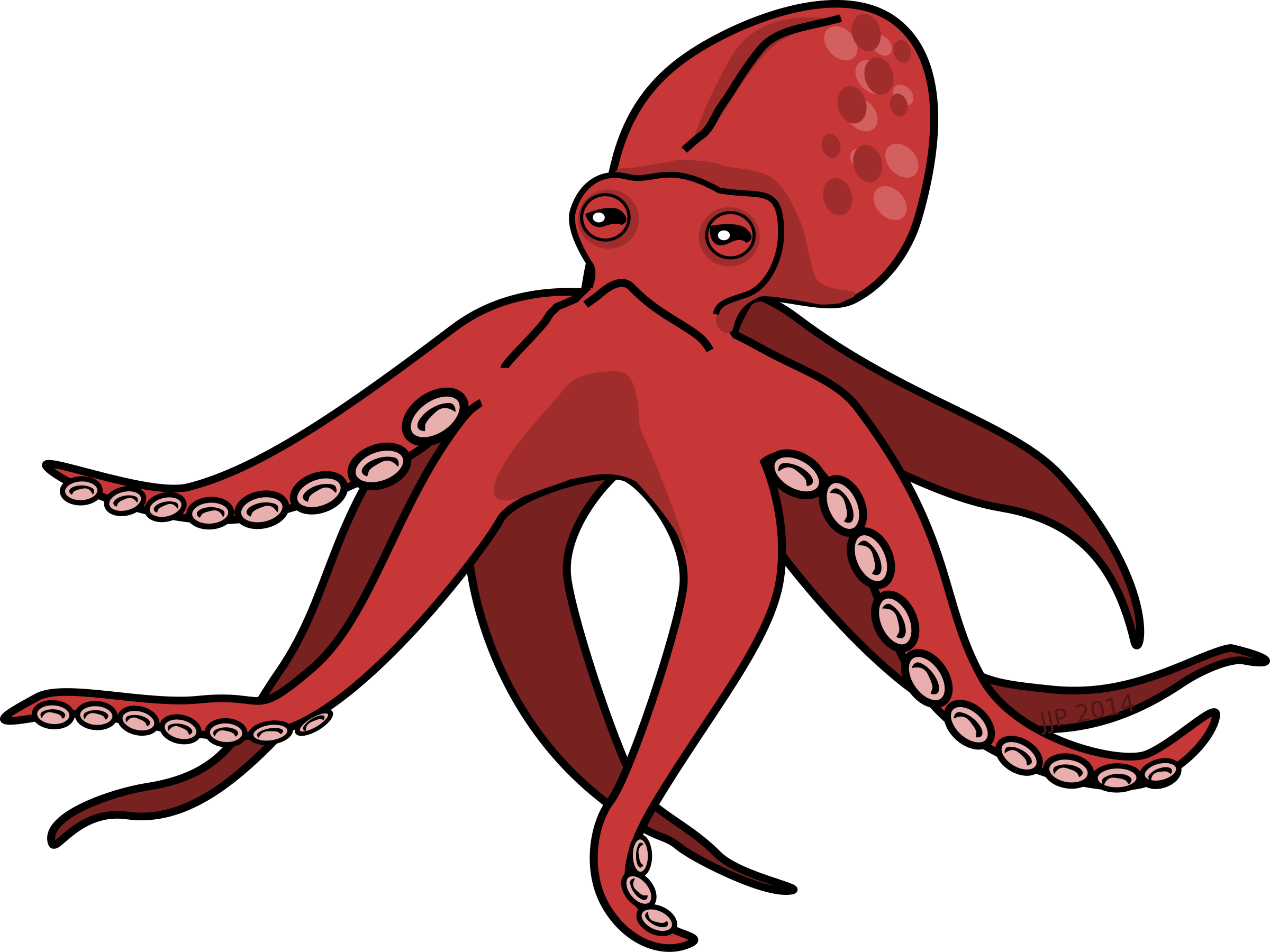 Cartoon Baby Octopus Clipart, Cartoon Octopus Clip - Octopus Clipart (2400x1800)