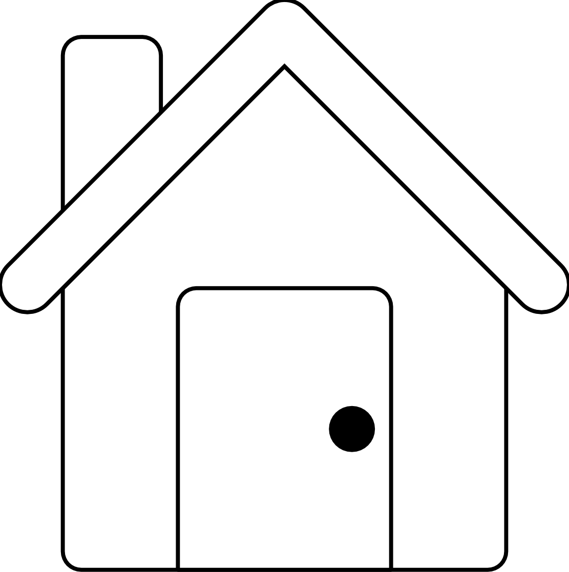 House Line Art Free Vector - Outlines Of A House (1111x1117)