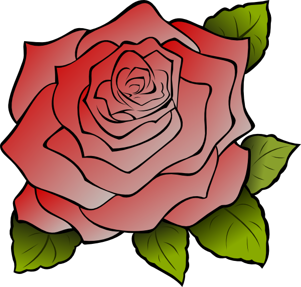 Red Rose Clip Art - Rose Clipart (600x572)