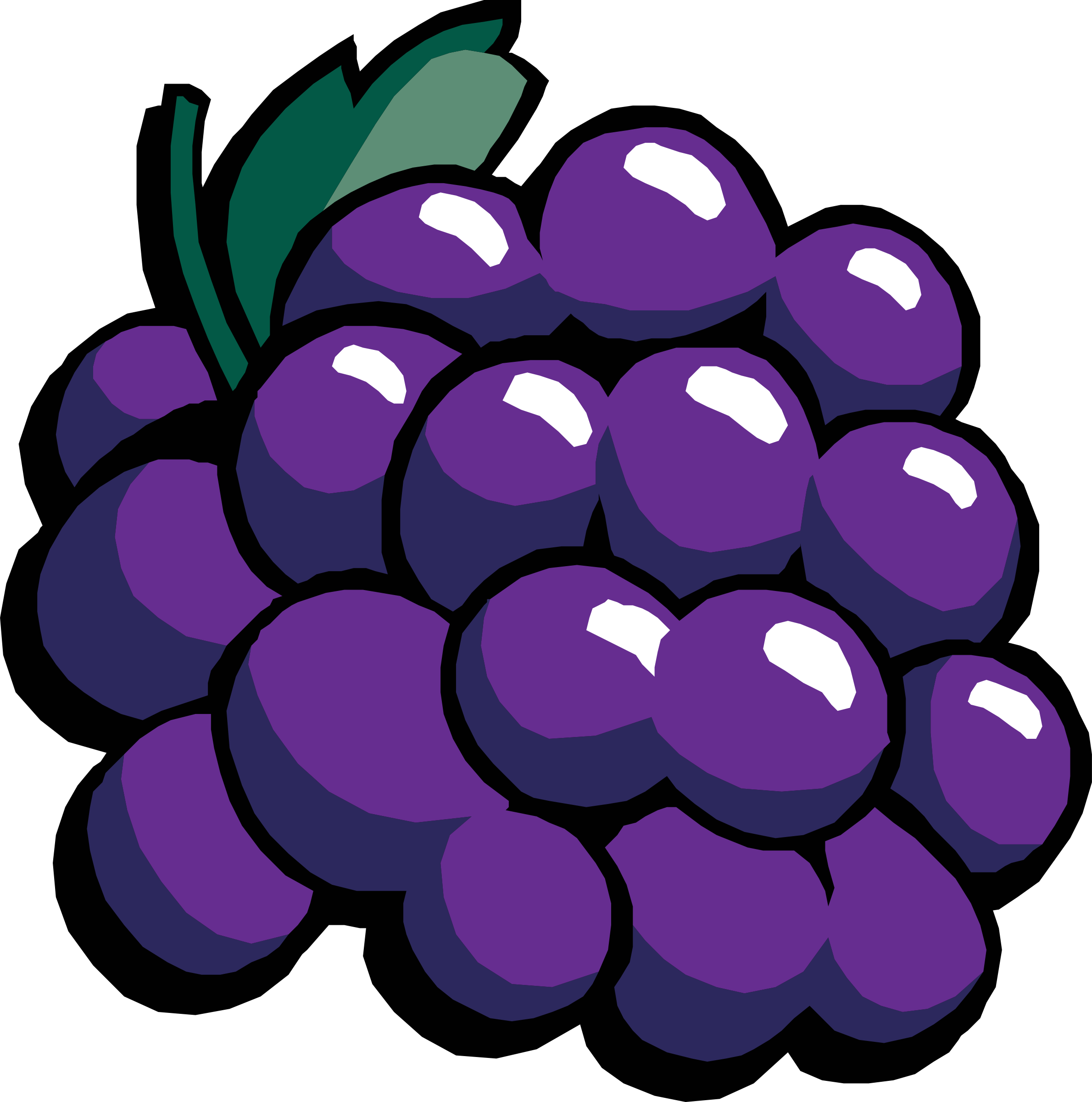 Green, Food, Fruit, Wine, Grapes, Cartoon, Purple - Grapes Clipart (2380x2400)