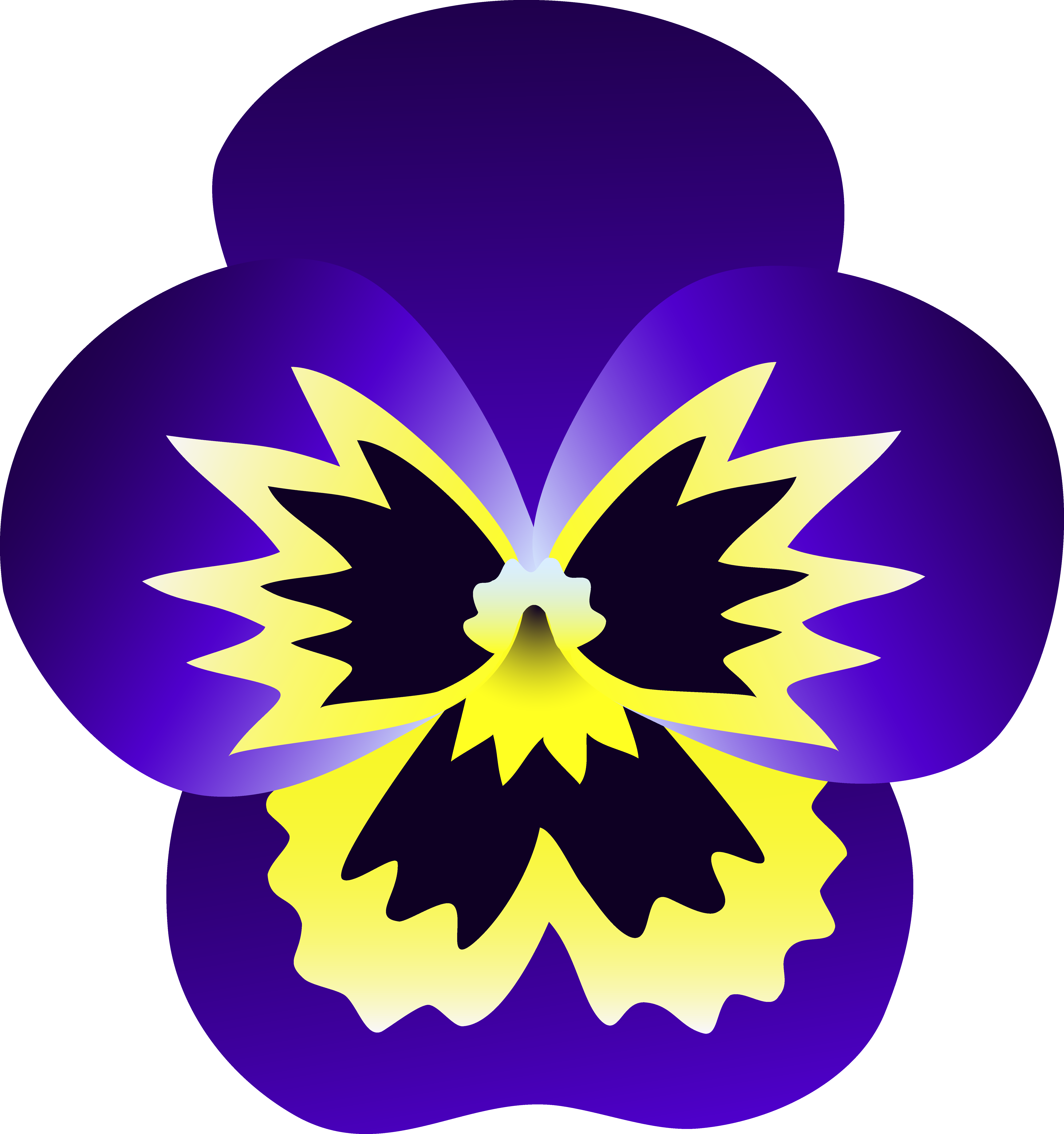 Purple And Yellow Pansy Flower - Pansy Flower Clipart.