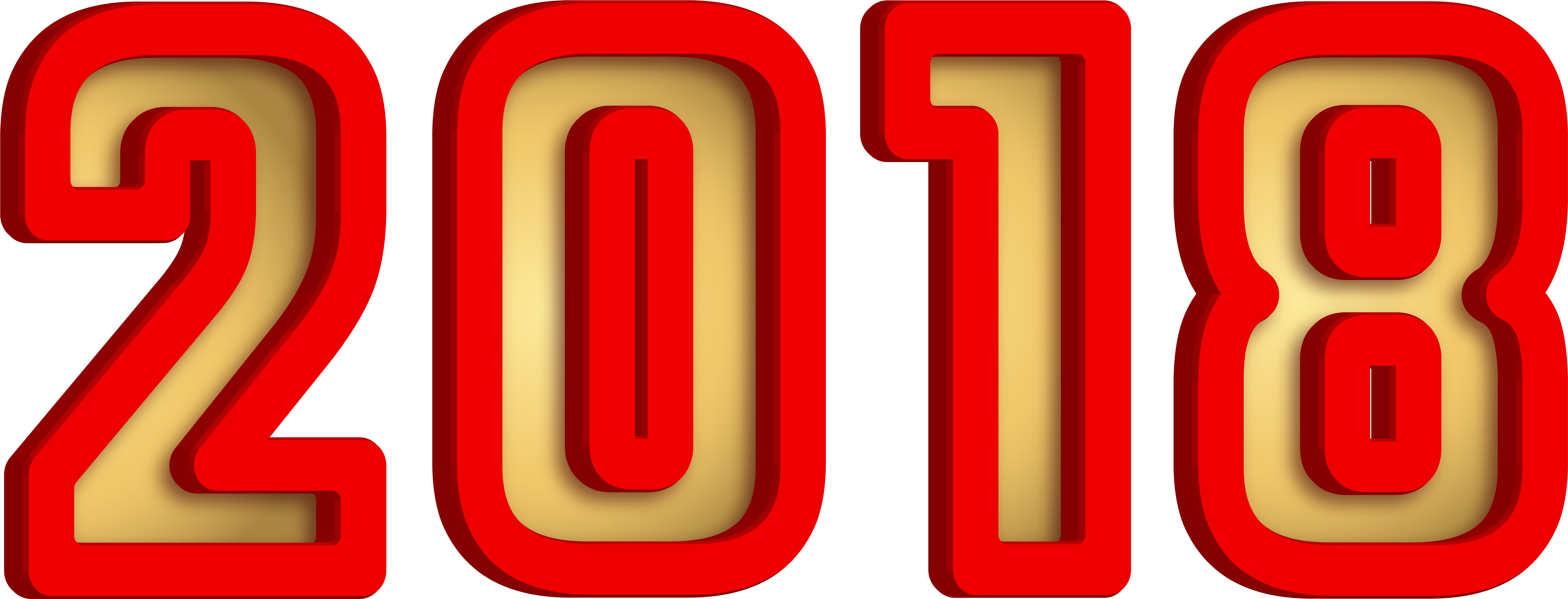 2018 Gold Red Transparent Png Clip Artu200b Gallery - 2018 Logo Gold Png (8000x3055)