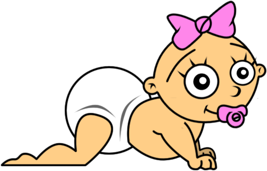 Baby Crawling Clipart Clipart Best - Cartoon Baby Girl (530x340)