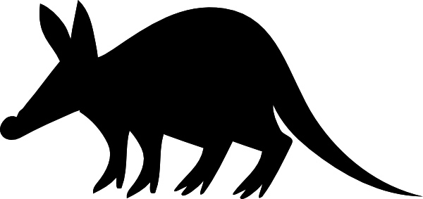 Aardvark - Aardvark Clip Art Black And White (600x283)