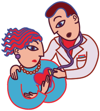 People Getting Checkups From Their Doctors - Illustration (353x399)