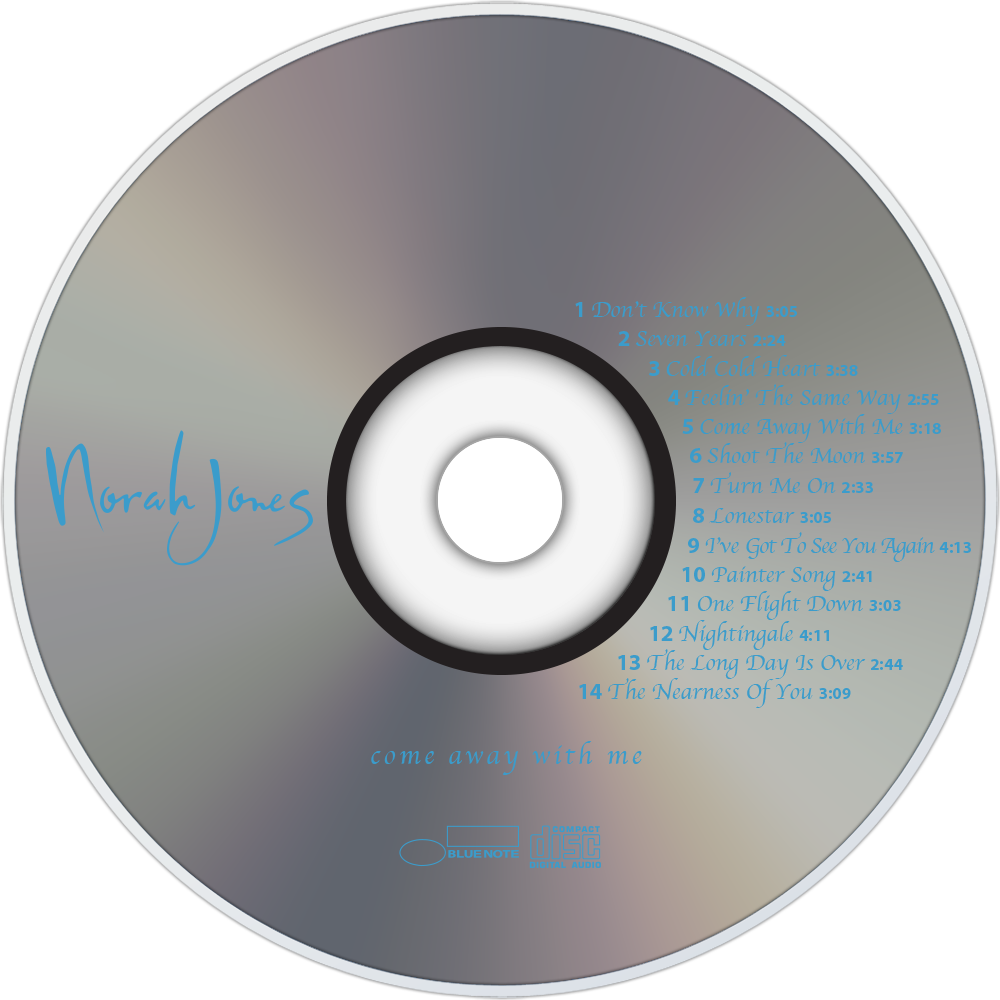 Norah Jones Come Away With Me Cd Disc Image - Labeltag (1000x1000)