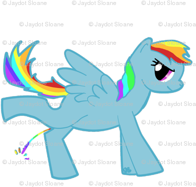 Rainbow Pony Peeing Back - Pony Peeing (400x400)