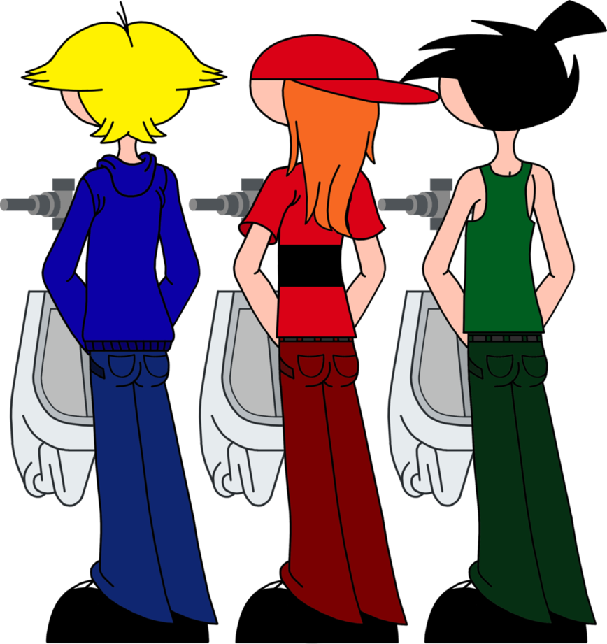 Rowdyruffs At The Urinals By Silviagunner - Drawing (868x921)