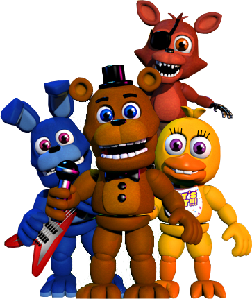 Fbcf - Fnaf World Freddy And Bonnie (363x431)