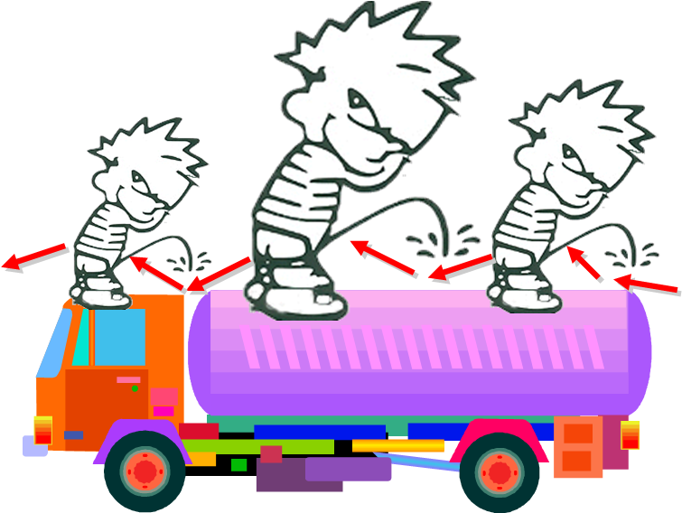 Boys Peeing From Atop Oil Tanker - Frozencpu Calvin Peeing Uv Reactive Applique (765x570)