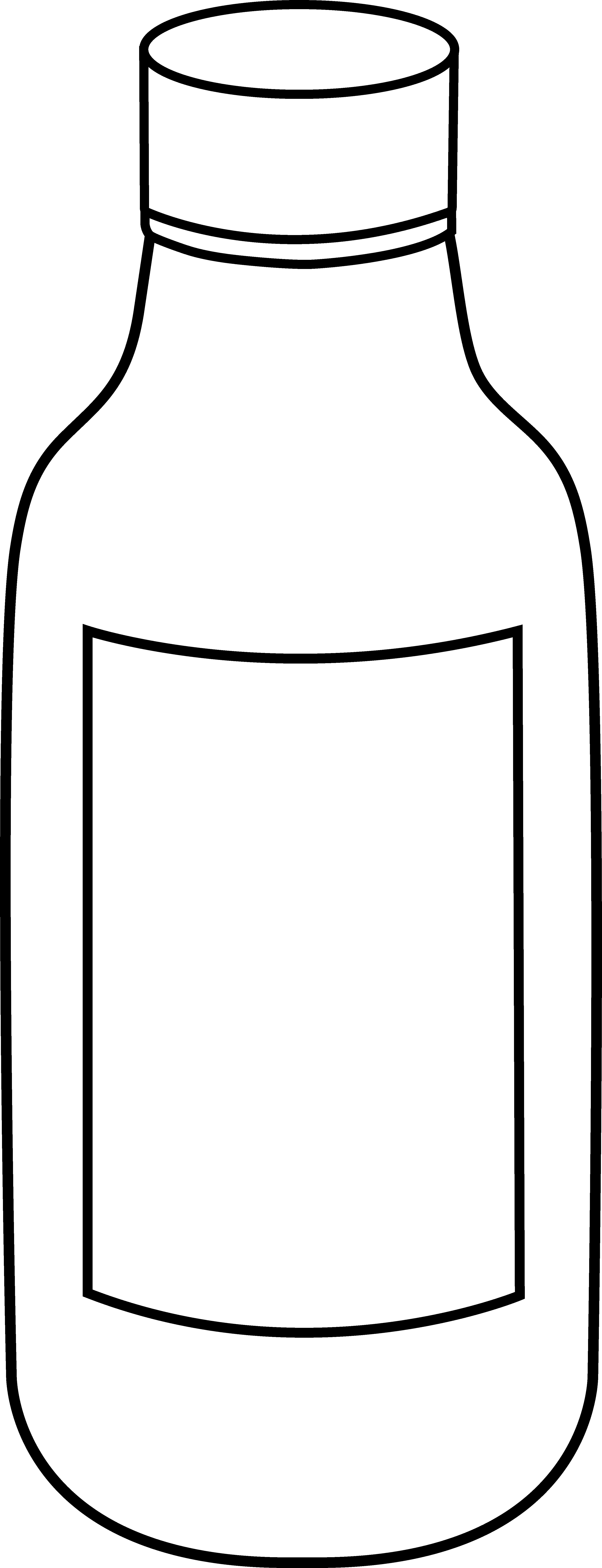 Bottle Clipart - - Bottle Clipart Black And White Png (3284x8552)