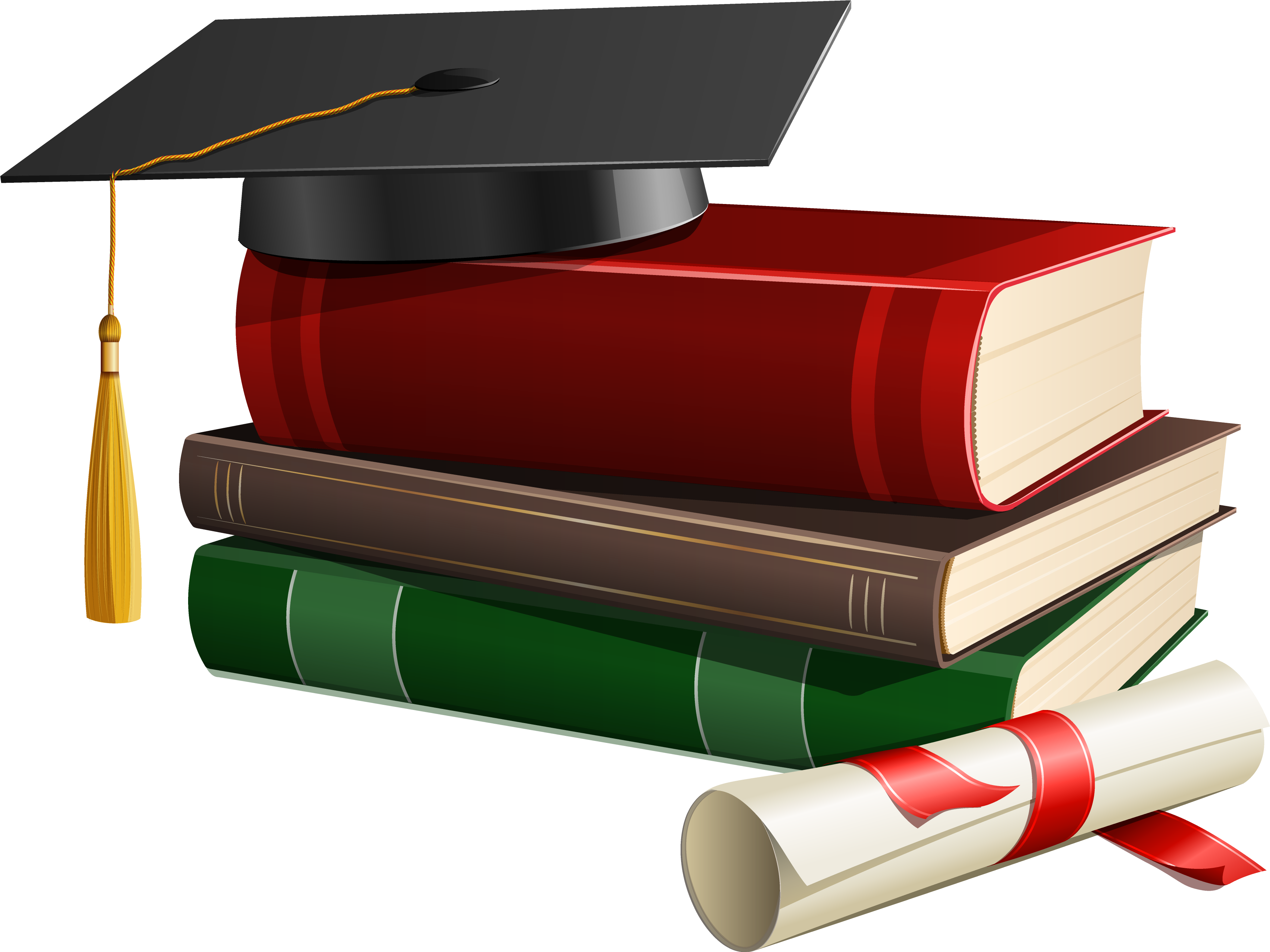 Graduation Clipart Transparent Background - Graduation Cap And Diploma (3861x2893)