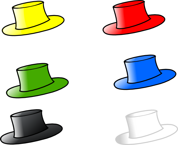 Clothing Six Hats Clip Art At Clipart - Azul Amarillo Rojo Negro (800x668)