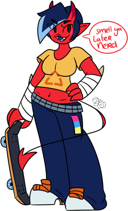 Some Fanart For @pan-pizza Because I'm Weak For Demon - Demon Anime Girl Lineart Transparent (496x750)