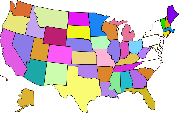 From The “big Apple” To The “tar Heel State” - Us Map With State Names And Capitals (600x379)