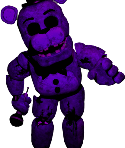 The Purple Freddy Suit Standing, With It's Optional - Freddy Fazbear Fnaf 2 (424x490)