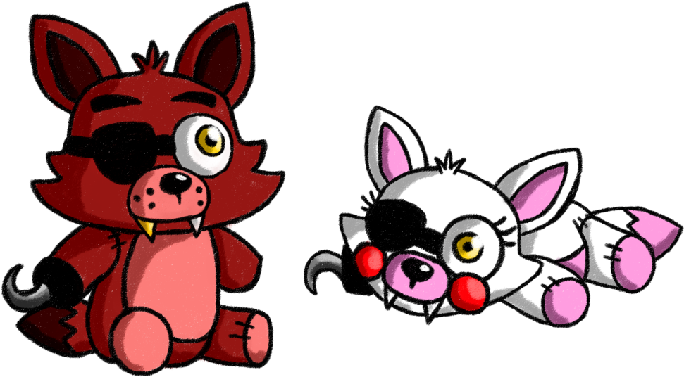 Plush Foxy And Mangle By Fnafnir - Five Nights At Freddy's (1024x579)