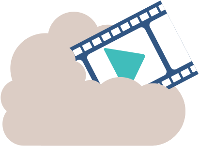 Filmstrip With Play Button Into The Cloud - Graphic Design (550x550)