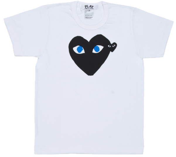 Cdg P1t088 Play T-shirt Black Heart White - Comme Des Garcons Play (600x764)