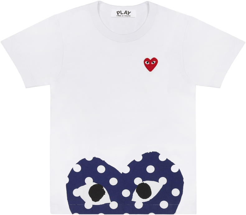Cdg P1t236 Play Polka Dot T-shirt White - Commes Des Garcons Play (800x1018)