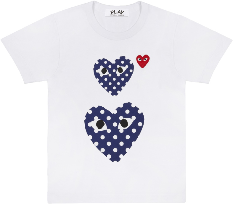 Cdg P1t238 Play Polka Dot T-shirt White - Comme Des Garçons Play Tee (800x1018)