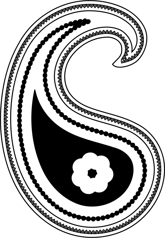 Free Paisley Free Paisley - Black And White Paisley Clip Art (555x800)