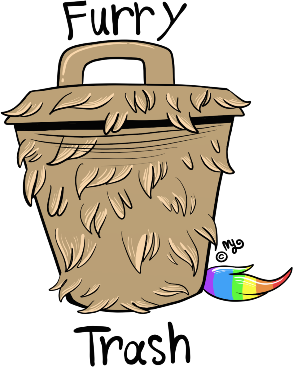 Furry Trash By Angry-baby - Waste Container (1024x1244)