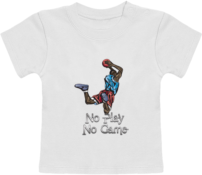 T-shirt Bébé Manches Courtes No Play No Game Manches - Cartoon Basketball Player Dunking (690x850)