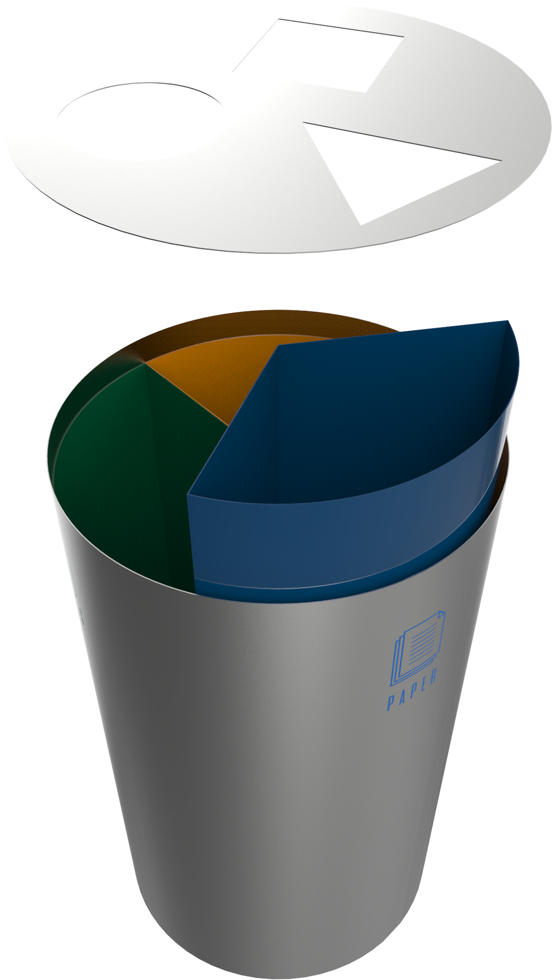 Stainless Steel Urban Recycle Bin Station - Table (2000x2000)