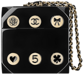 Chanel Black Pvc And Brass Minaudiere Bag - Coin Purse (564x720)