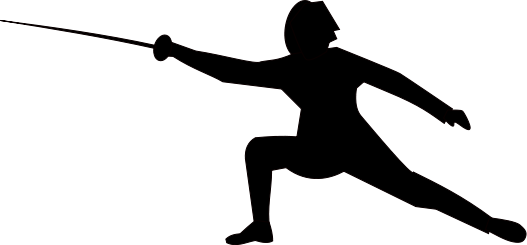 File - Fencer - Svg - Fencer Clip Art (527x245)