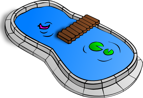Pond Clip Art Free Vector 4vector - Water In Pool Clip Art (600x409)